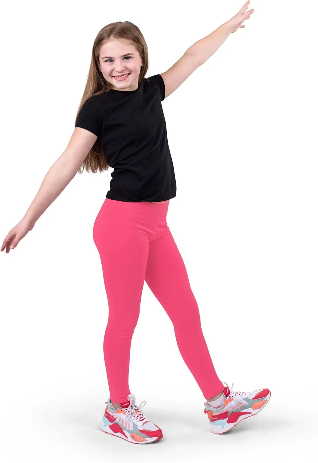 Silky Toes Girls Leggings Basic School Premium Cotton Footless Leggings for Toddler, Little Kid to Teen Girl