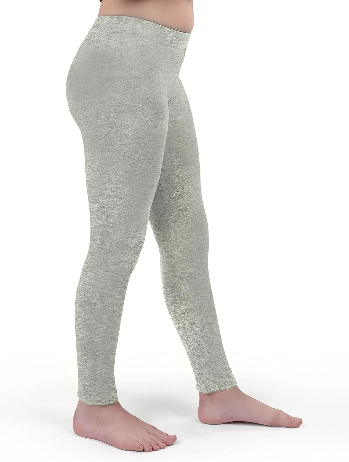 Silky Toes Girls Leggings Basic School Premium Cotton Footless Leggings for Toddler, Little Kid to Teen Girl