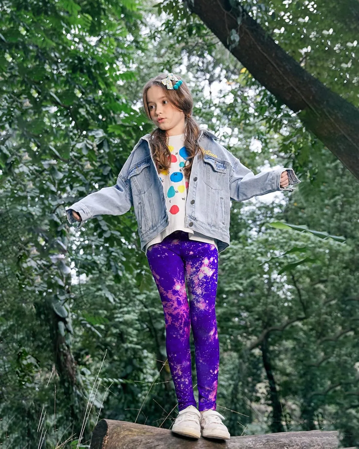 Slaixiu 4 Pack Leggings for Girls - Soft & Comfortable Ankle Length Printed Leggings for Kids (3T to 12 Years)
