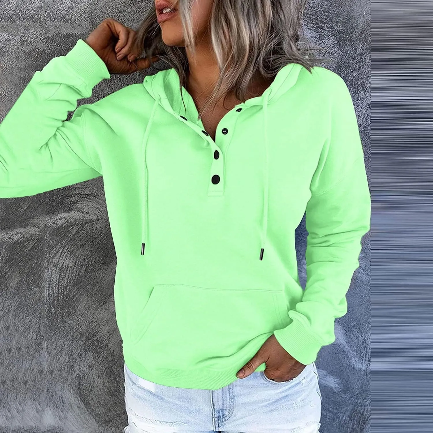 SMIDOW Womens Casual Fleece Hooded Sweatshirts Hoodies Pullover Tops Tunic Blouses Athletic Workout Pullover Y2K Clothes