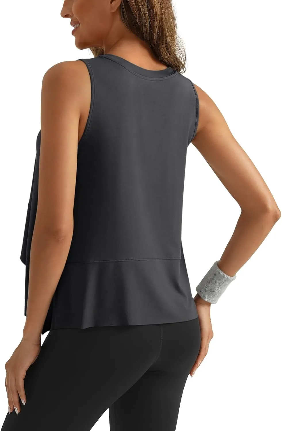 SUNBS 3 Pack Womens Tank Tops Crop Workout Top Sleeveless Athletic Crewneck T Shirts Loose Fit Summer Yoga Gym Outfits