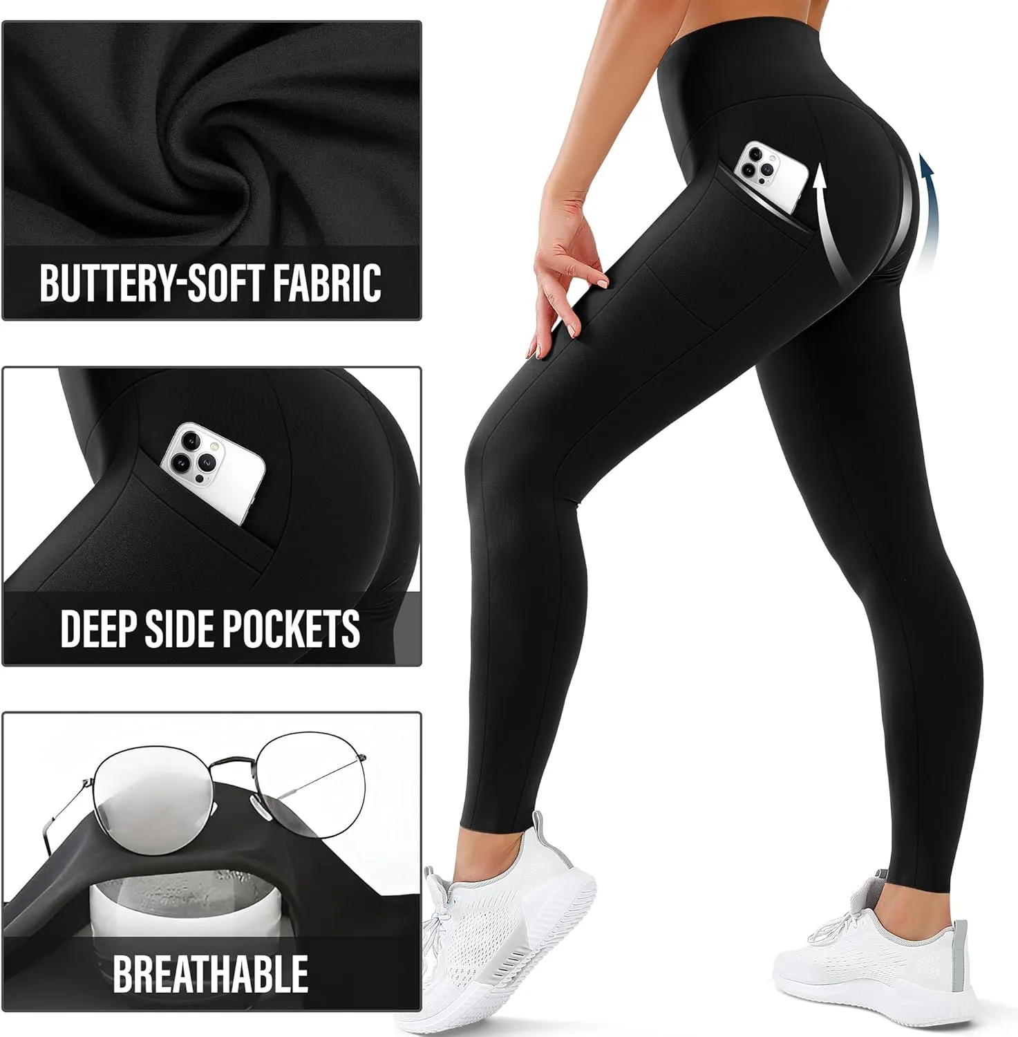 SUNCLOVE High Waisted Leggings for Women Tummy Control Buttery Soft Yoga Pants Womens Gym Workout Running Leggings