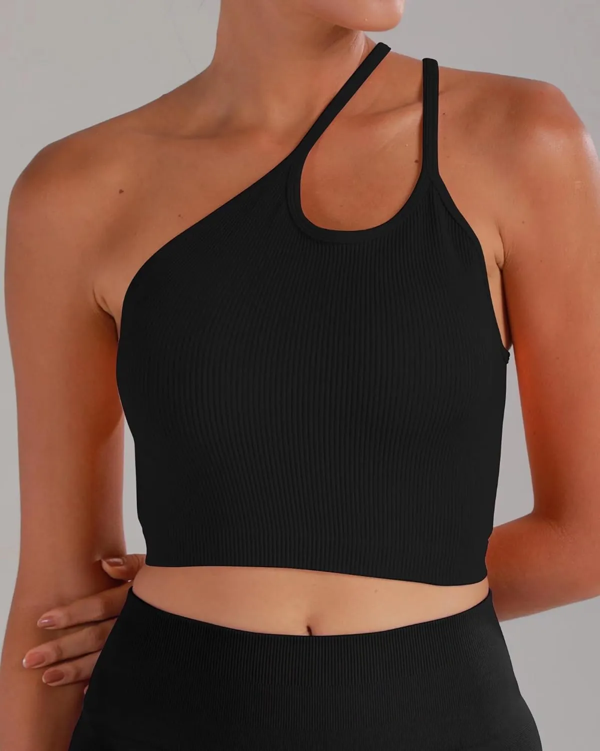 Sunzel Free to Be Tank, Crop Ribbed Tank Tops Seamless Racerback Camisoles No pad Camis Cropped Workout Gym Yoga