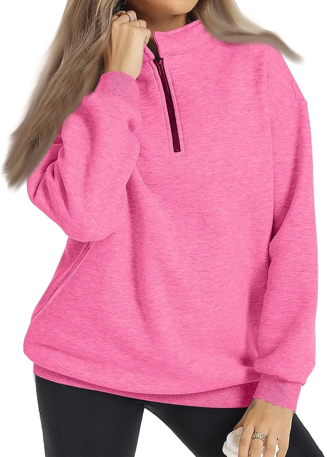 Sweatshirts For Women Long Sleeve Pullover Oversized Solid Color Hoodies Fleece Sweaters Fall Outfits Fashion Y2K Clothes