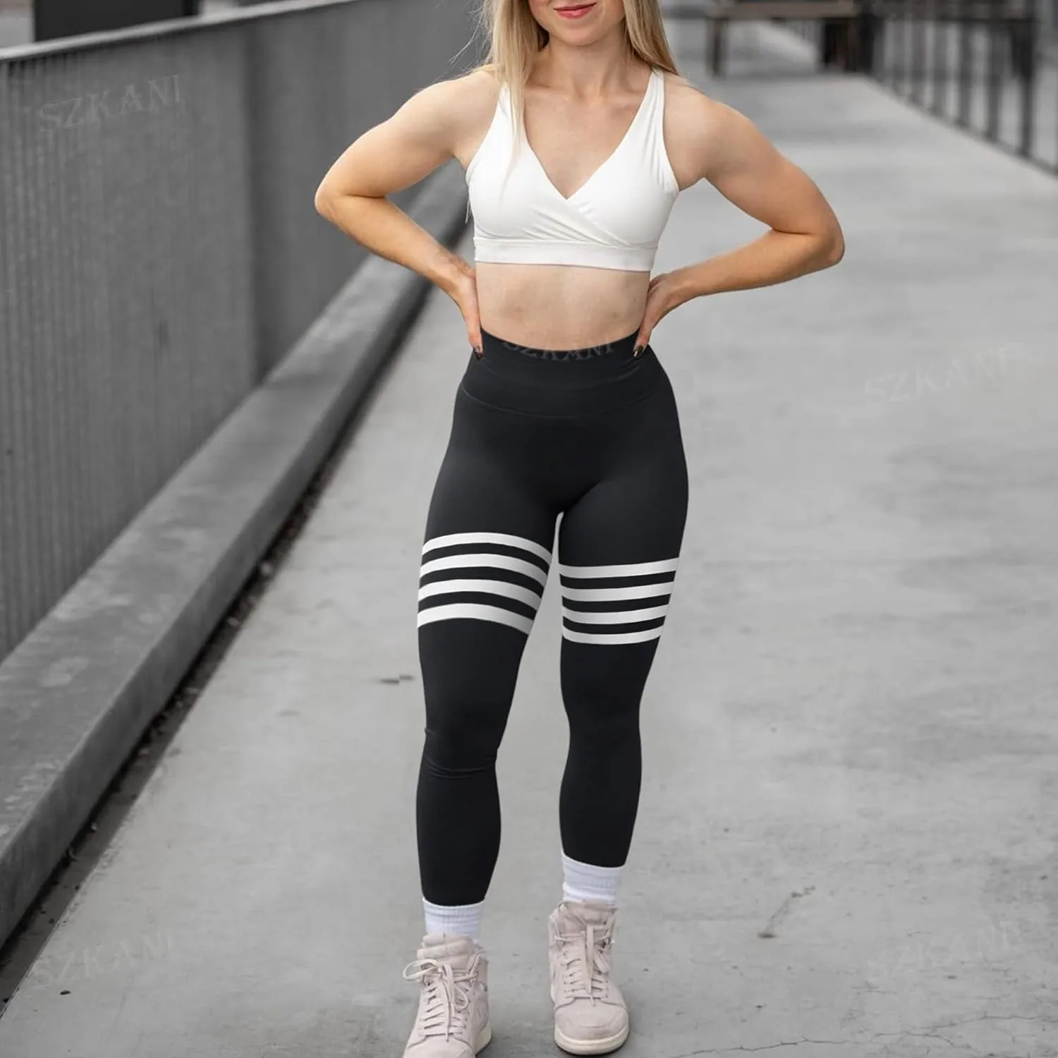 SZKANI Workout Leggings for Women Scrunch Butt Lifting Leggings Booty High Waist Yoga Pants Seamless Gym Tights