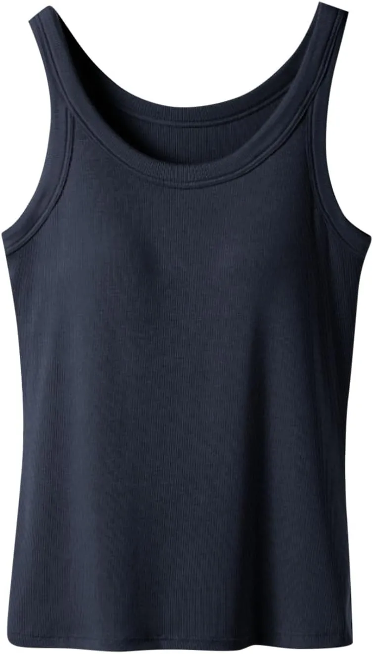 Tank with Built in Bra for Women High Support Athletic Gym Yoga Camisole Tank Tops Summer Casual Basic Top