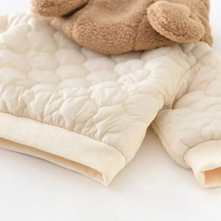 Teddy Bear Quilted Fleece Hoodie