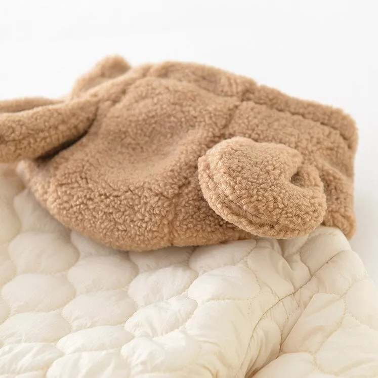 Teddy Bear Quilted Fleece Hoodie