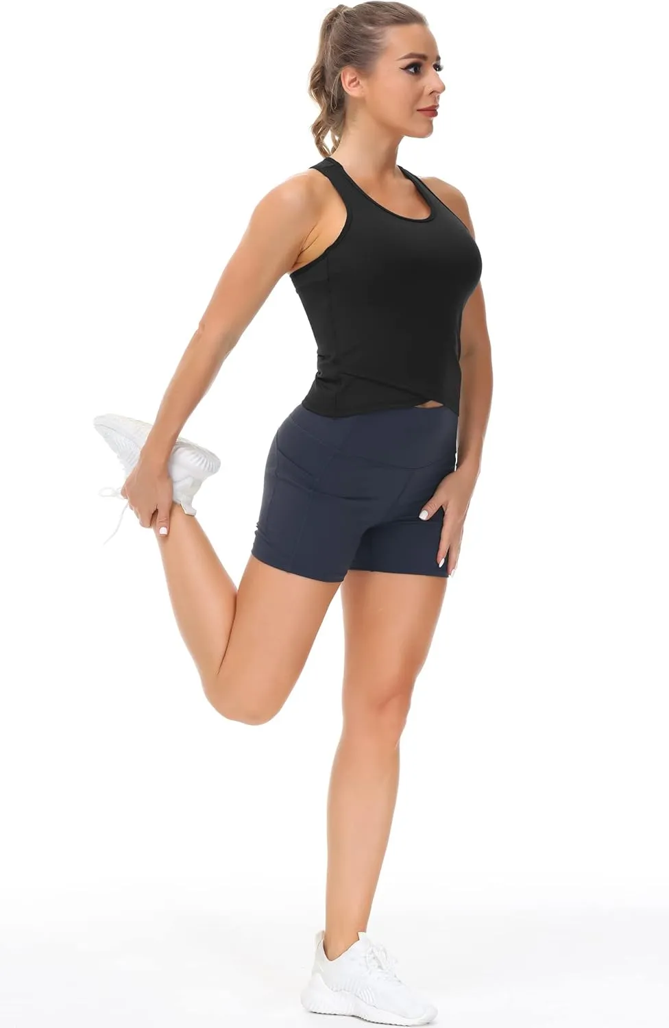 THE GYM PEOPLE Womens' Racerback Workout Tank Tops with Built in Bra Sleeveless Slim Fit