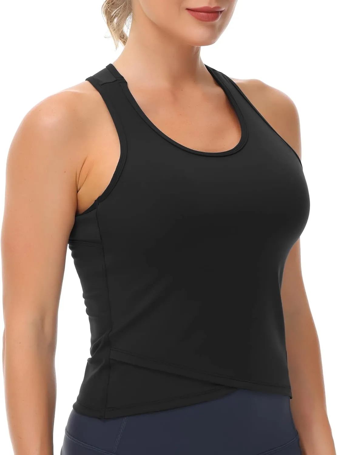 THE GYM PEOPLE Womens' Racerback Workout Tank Tops with Built in Bra Sleeveless Slim Fit