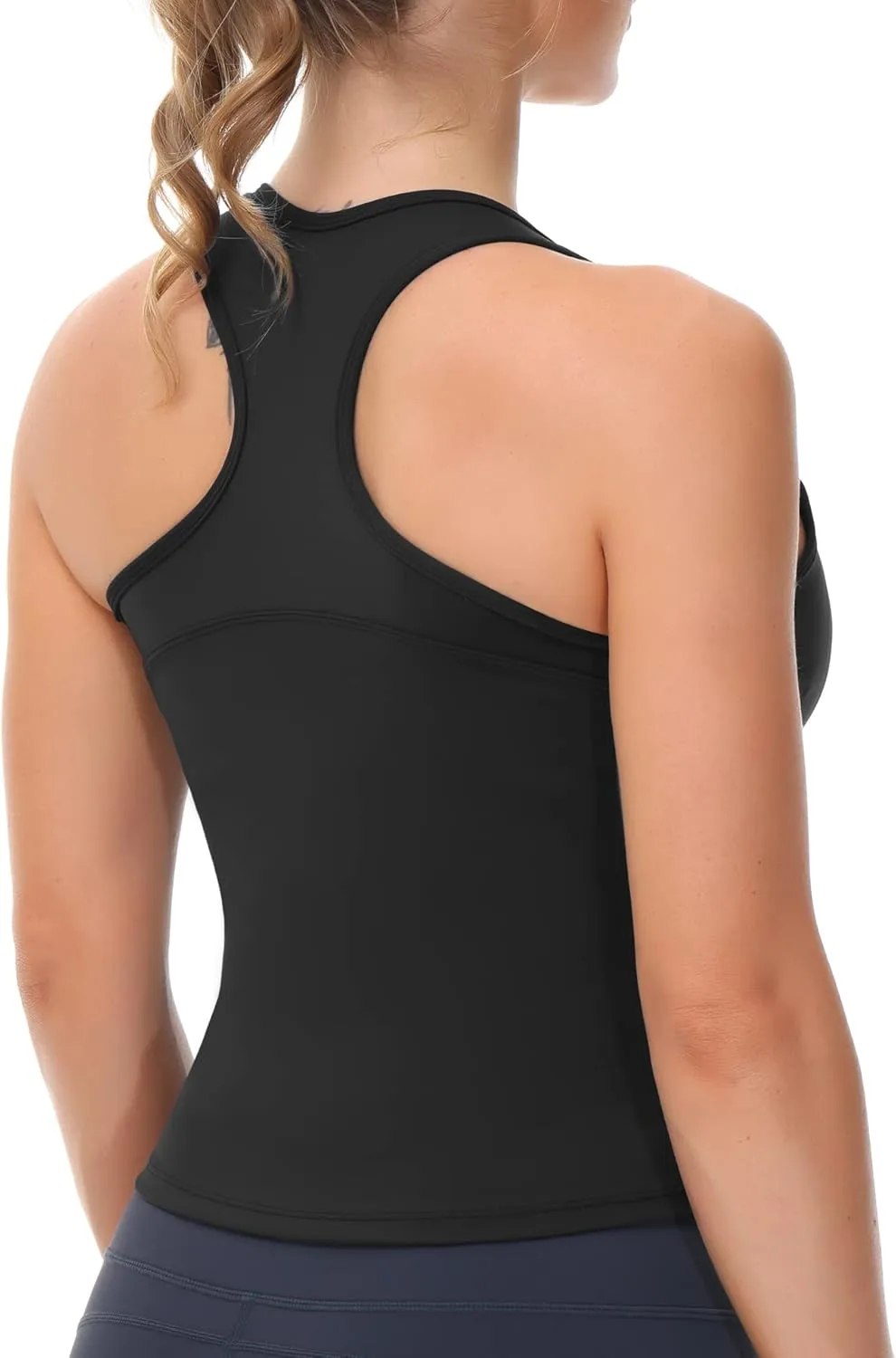 THE GYM PEOPLE Womens' Racerback Workout Tank Tops with Built in Bra Sleeveless Slim Fit