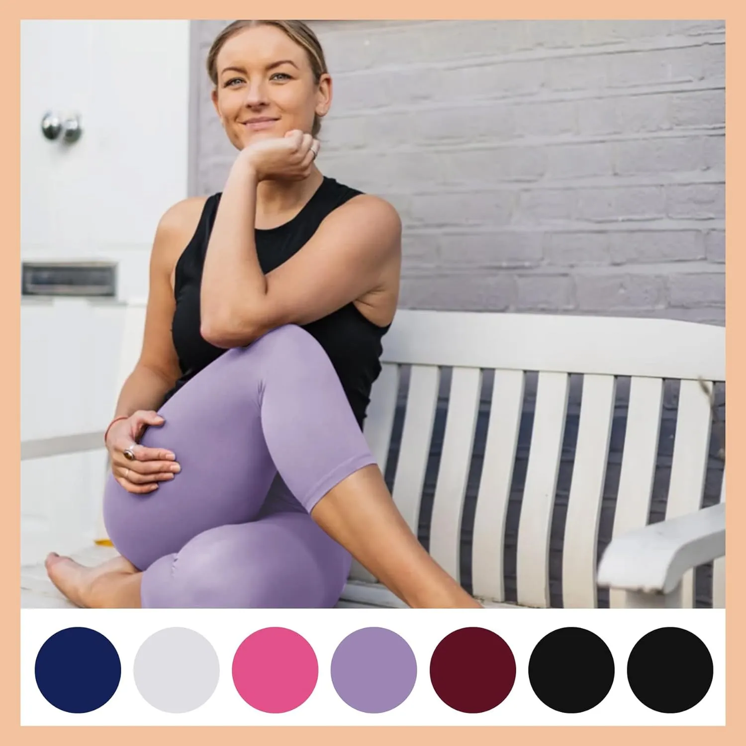 TNNZEET 7 Pack Leggings for Women - High Waisted Yoga Pants with Pockets Black Leggings Women Full Length & Capri
