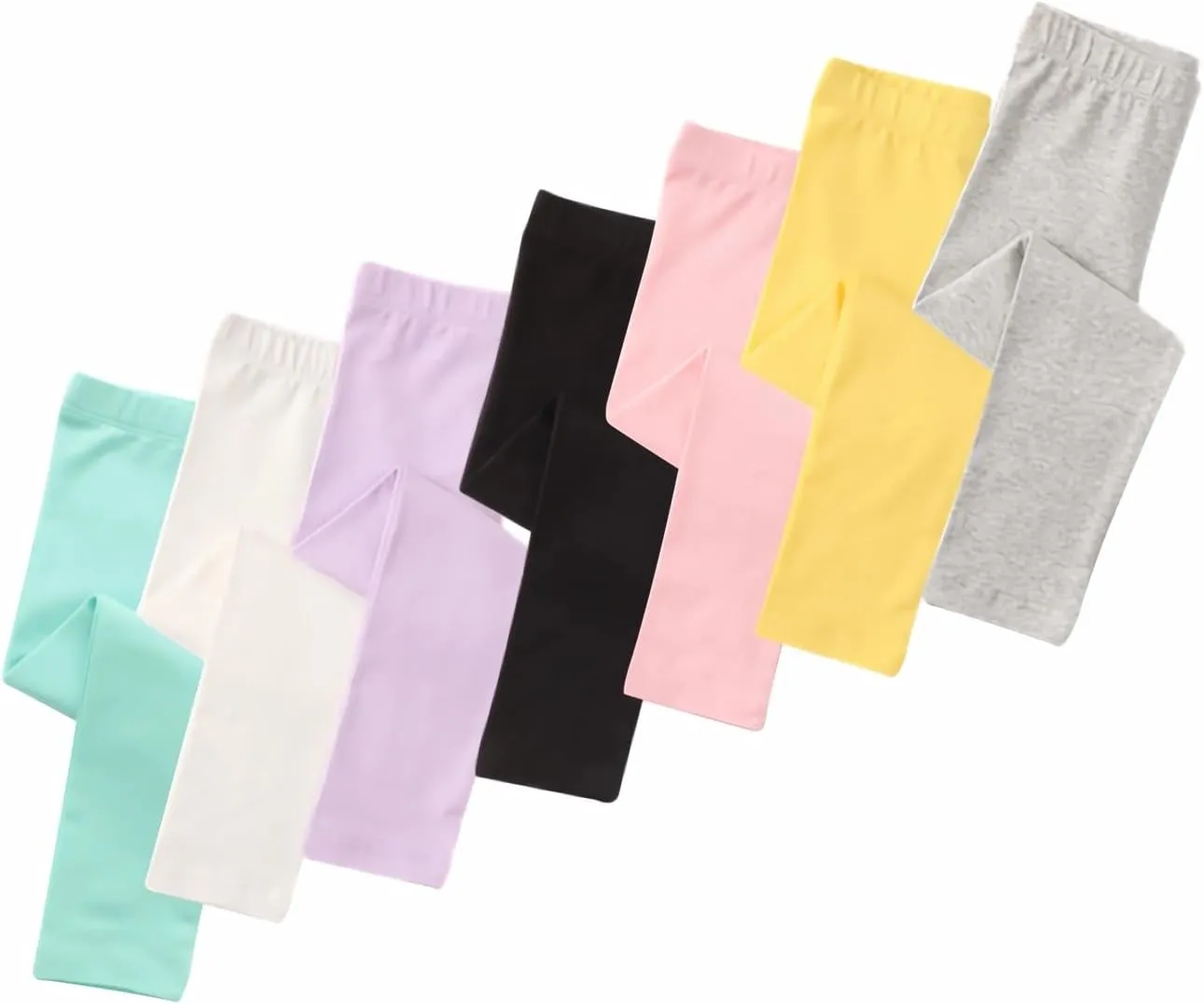Toddler Girls Cotton Leggings 3-Pack Little Girl Stretchy Leggings Trousers for Kids Spring and Autumn 2-7T