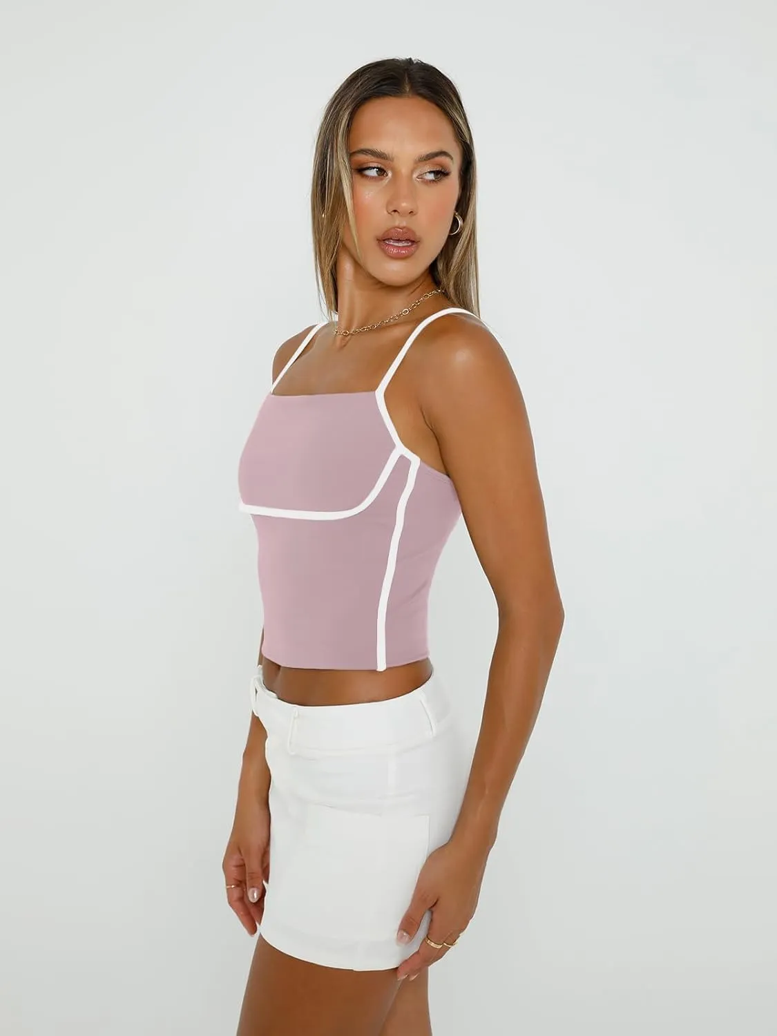 Trendy Queen Womens Camisole Tube Tops with Adjustable Spaghetti Strap Cute Summer Going Out Crop Tops 2025