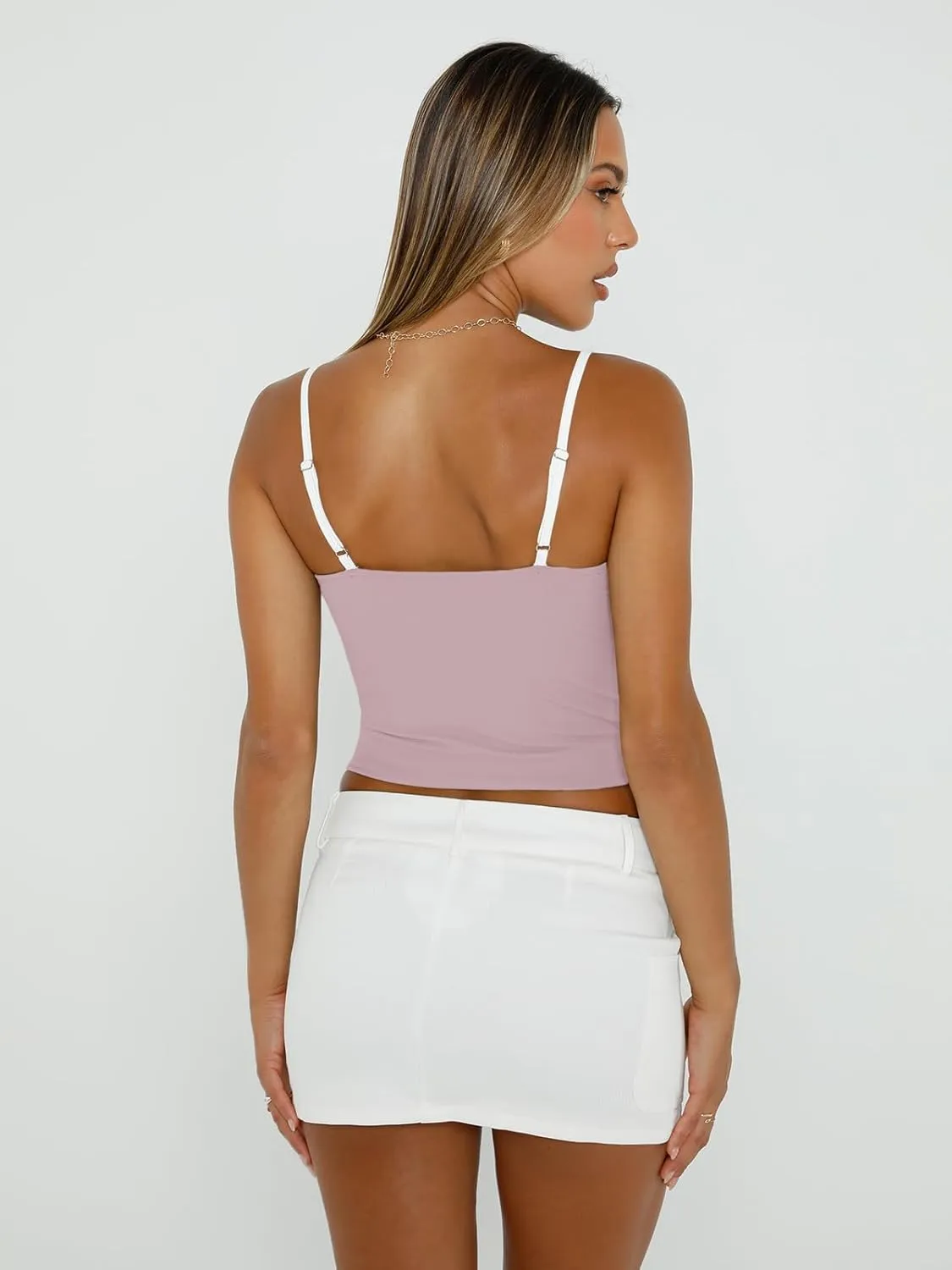 Trendy Queen Womens Camisole Tube Tops with Adjustable Spaghetti Strap Cute Summer Going Out Crop Tops 2025