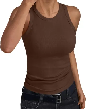 Trendy Queen Womens Tank Tops Summer Workout Racerback Ribbed Shirts Beach Vacation Outfits Spring Fashion Y2k Clothes