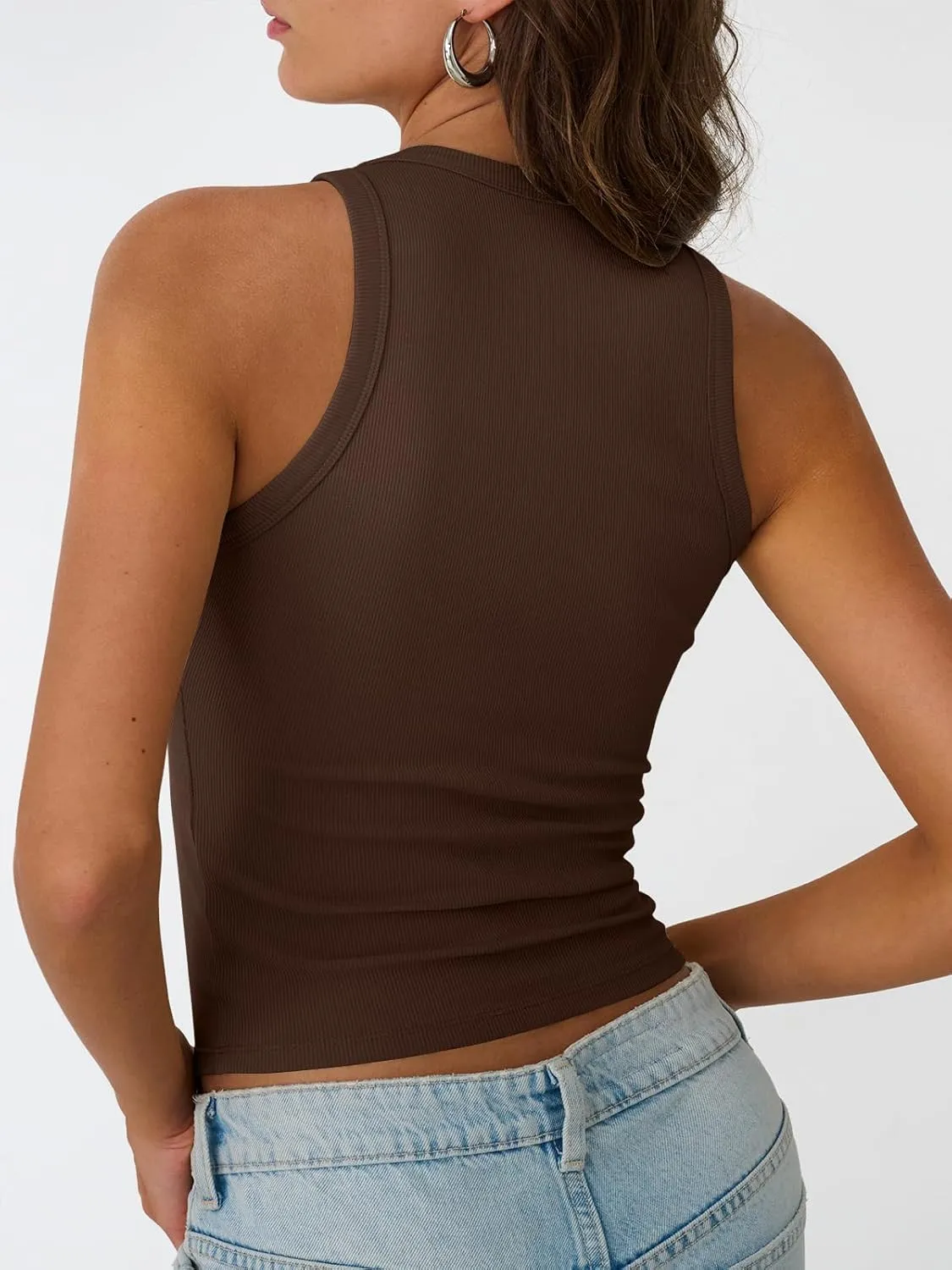 Trendy Queen Womens Tank Tops Summer Workout Racerback Ribbed Shirts Beach Vacation Outfits Spring Fashion Y2k Clothes