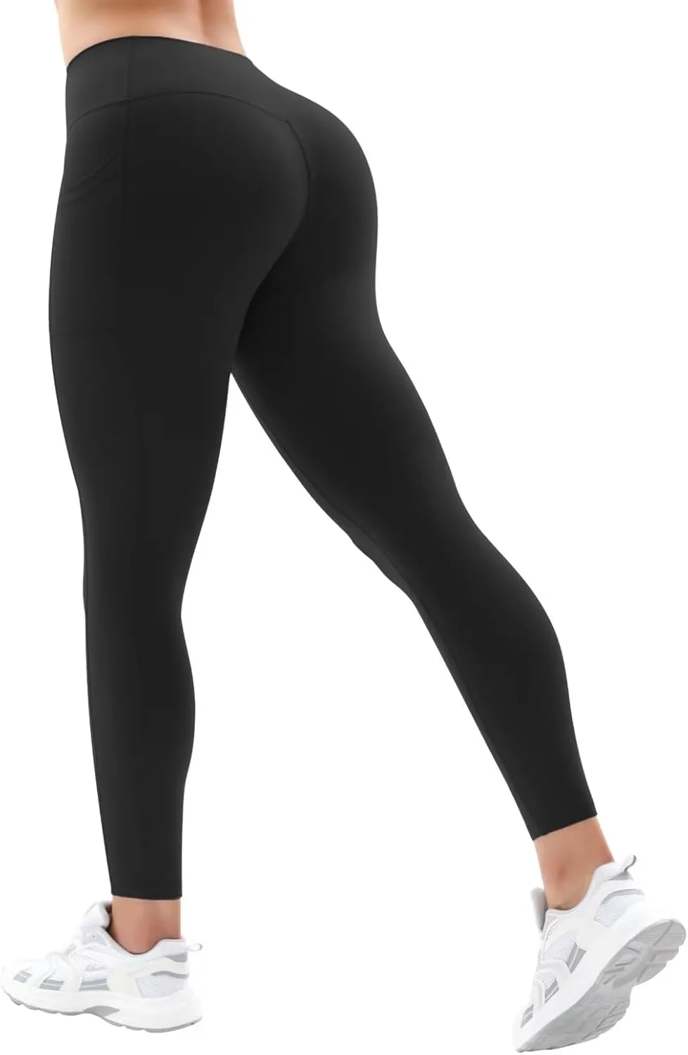 Vertvie Women's High Waisted Leggings Crossover V Waist Butt Lift Yoga Pants Athletic Tummy Control Workout Leggings