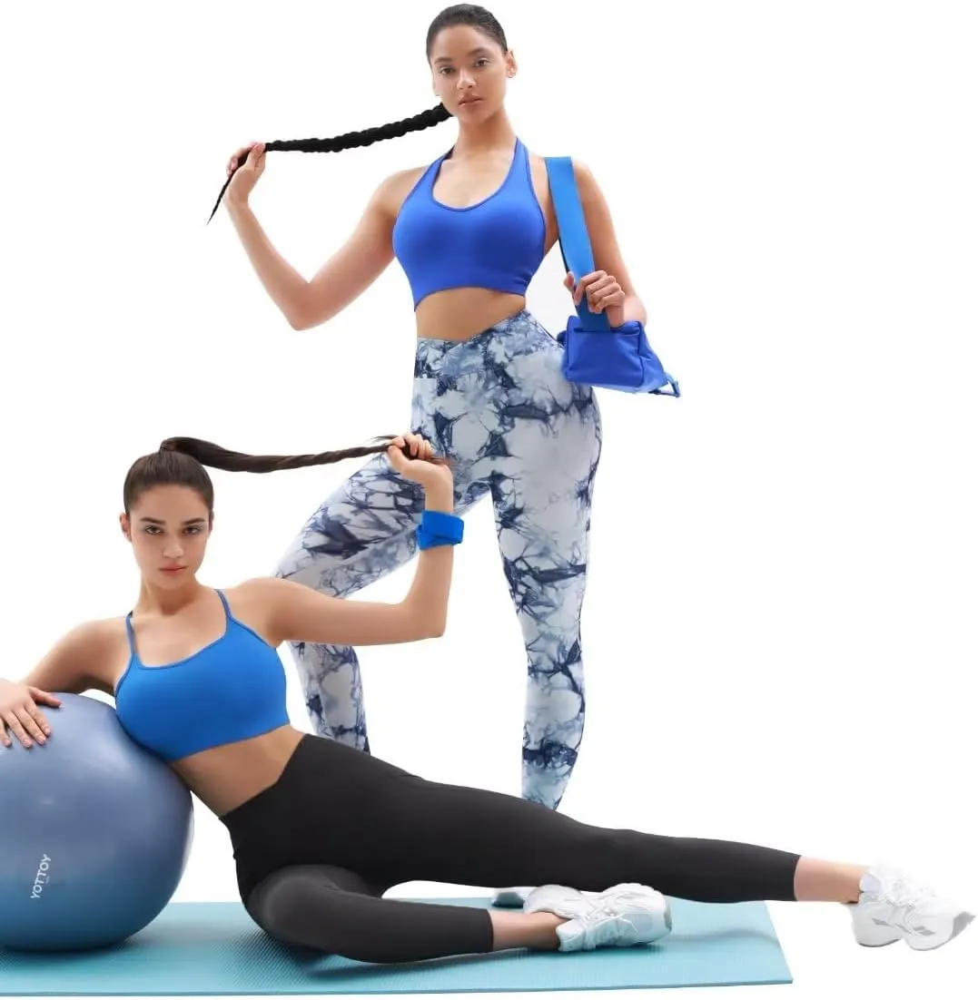 Vertvie Women's High Waisted Leggings Crossover V Waist Butt Lift Yoga Pants Athletic Tummy Control Workout Leggings