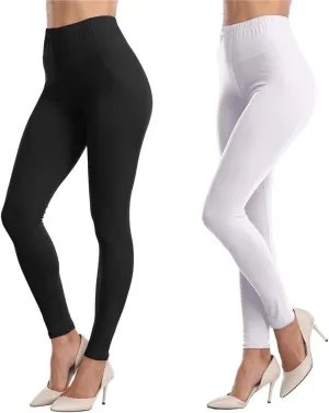 VOGUEMAX Womens Ankle Length Leggings Buttery Soft High Waisted Stretch Basic Solid Full Length Leggings Pants
