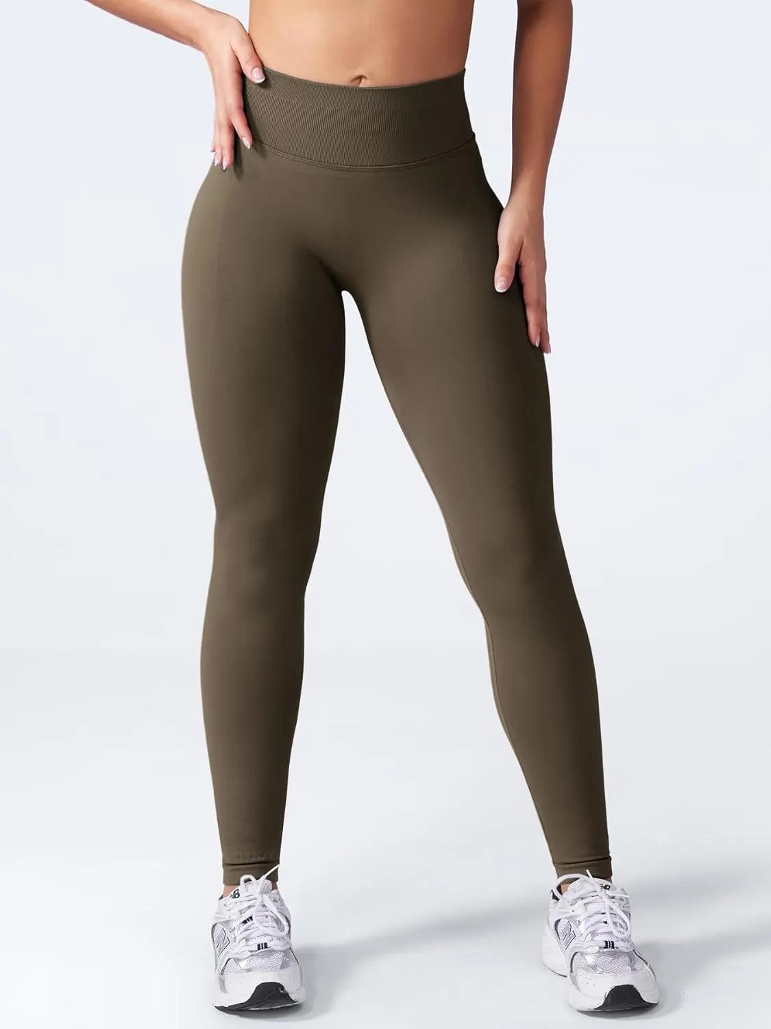 VOYJOY Women Seamless Impact Leggings Scrunch Workout Leggings Medium Waist Tummy Control Butt Lifting Gym Yoga Pants
