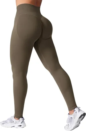 VOYJOY Women Seamless Impact Leggings Scrunch Workout Leggings Medium Waist Tummy Control Butt Lifting Gym Yoga Pants