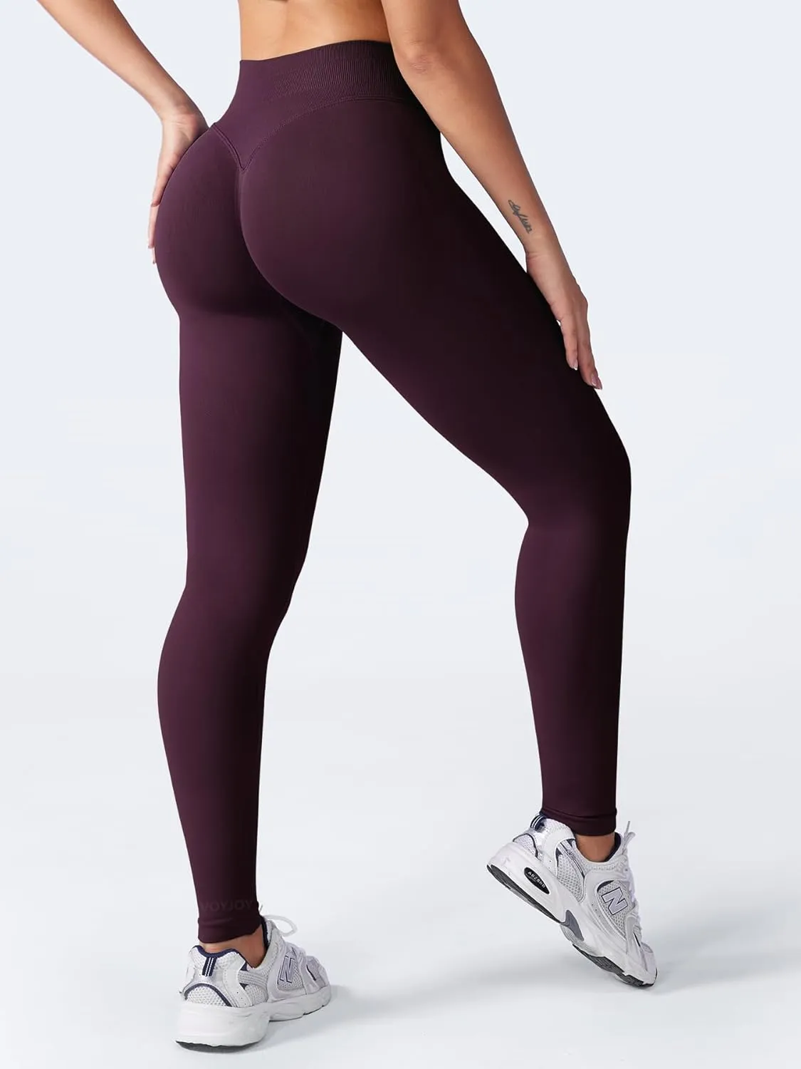 VOYJOY Women Seamless Impact Leggings Scrunch Workout Leggings Medium Waist Tummy Control Butt Lifting Gym Yoga Pants
