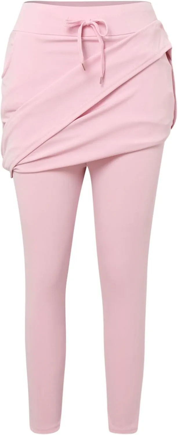 Women Athletic Knee Length Skirts with Leggings,Skorts Leggings&Skirted Capris Swim Skorts for Women Yoga Pockets
