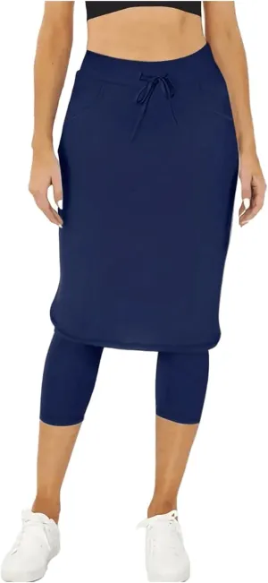 Women Athletic Knee Length Skirts with Leggings,Skorts Leggings&Skirted Capris Swim Skorts for Women Yoga Pockets