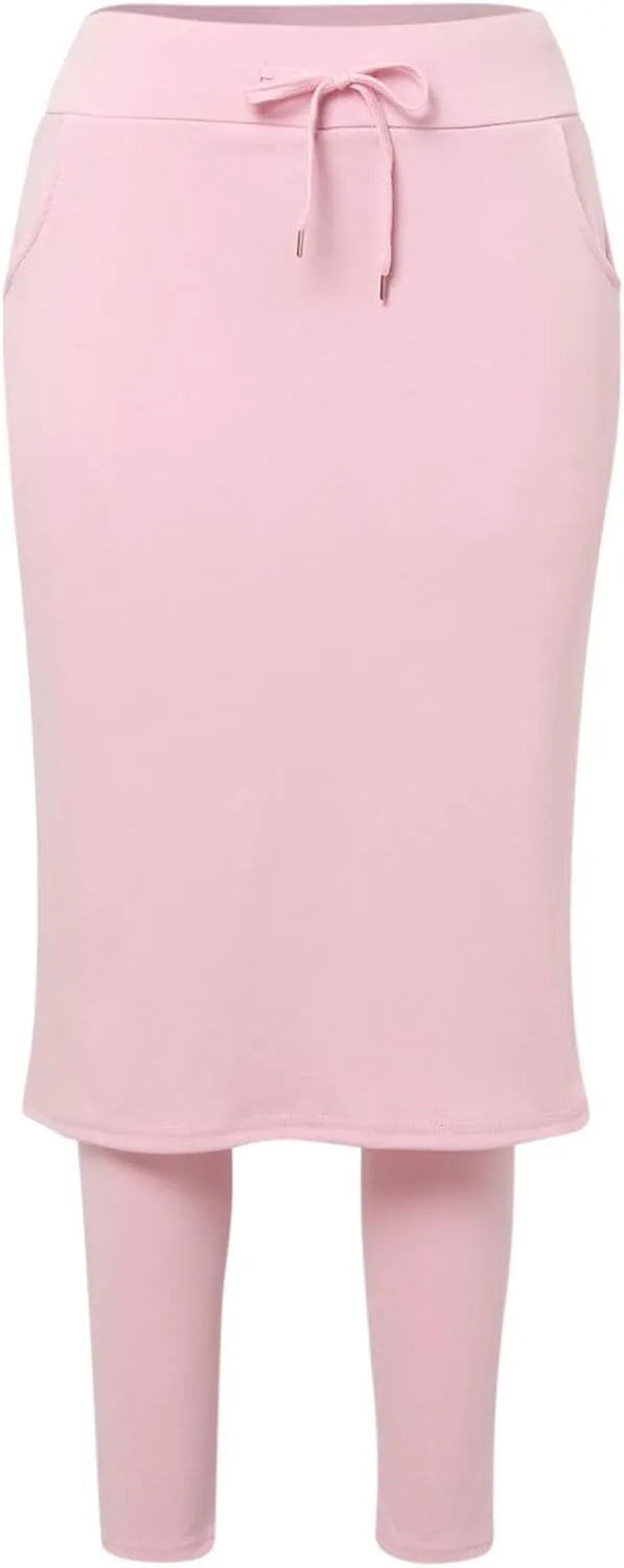 Women Athletic Knee Length Skirts with Leggings,Skorts Leggings&Skirted Capris Swim Skorts for Women Yoga Pockets