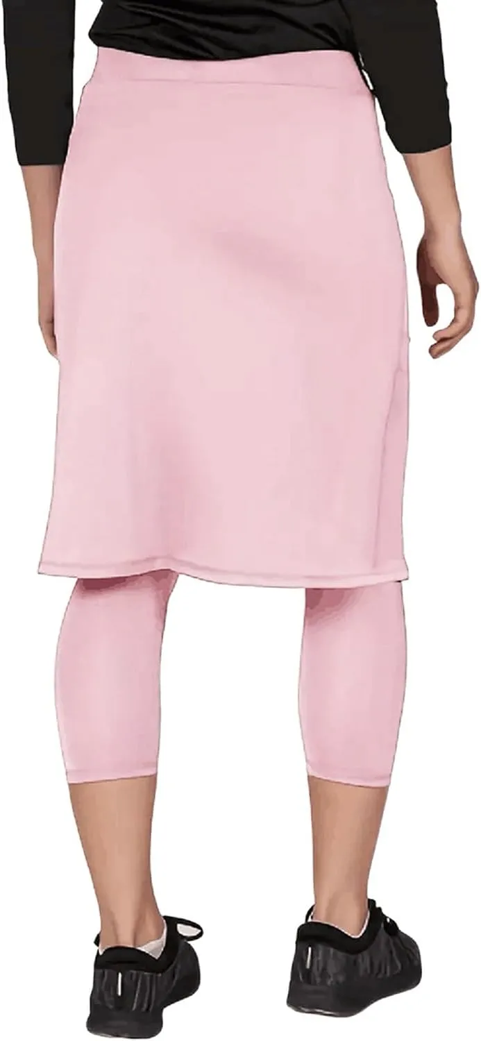 Women Athletic Knee Length Skirts with Leggings,Skorts Leggings&Skirted Capris Swim Skorts for Women Yoga Pockets