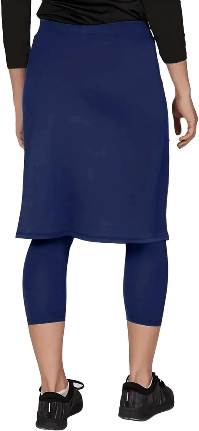 Women Athletic Knee Length Skirts with Leggings,Skorts Leggings&Skirted Capris Swim Skorts for Women Yoga Pockets