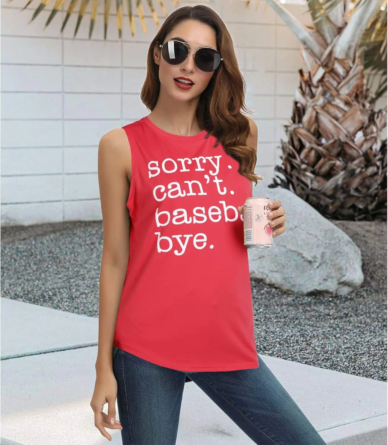 Women Baseball Tank Top Baseball Mom Shirt Casual Summer Baseball Sleeveless Muscle Tee Tops