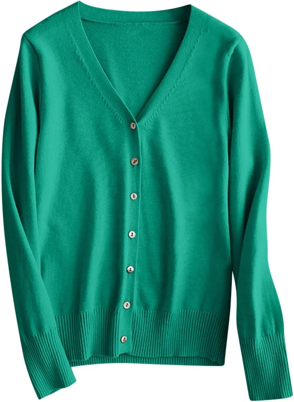 Women Cardigan Sweater Lightweight Solid Open Front Button Down Cardigan Slim Fit Long Sleeve Causal Knit Cardigan