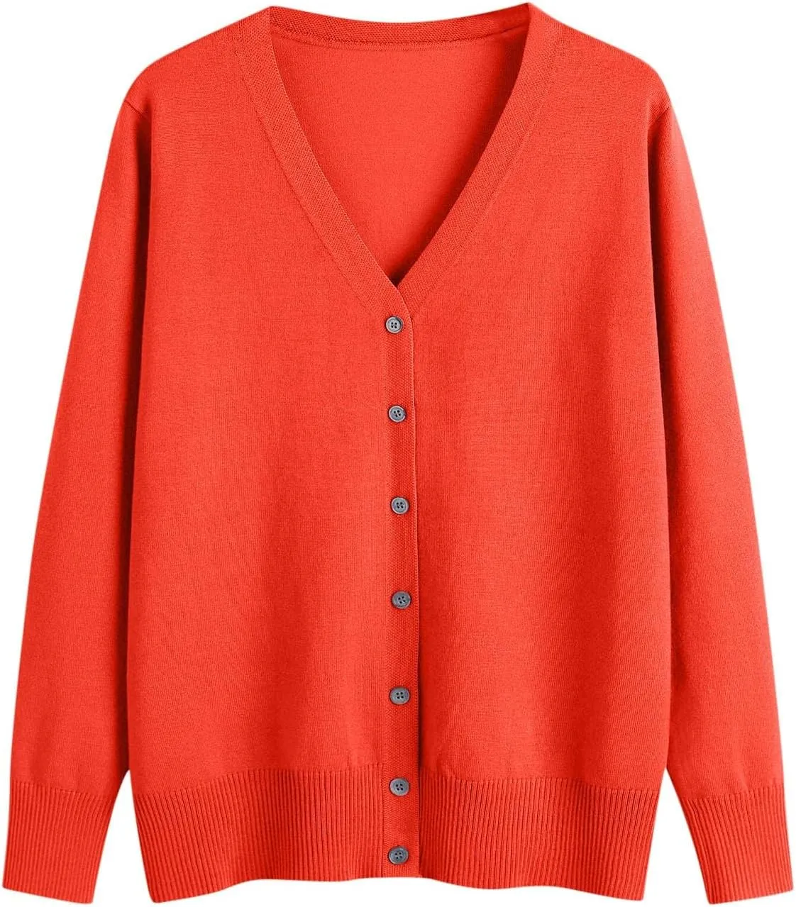 Women Cardigan Sweater Lightweight Solid Open Front Button Down Cardigan Slim Fit Long Sleeve Causal Knit Cardigan