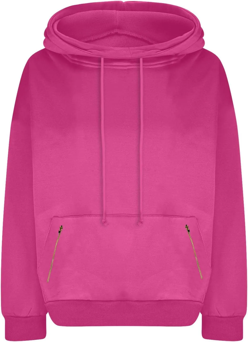 Women Cowl Neck Hoodies Fall Fleece Drawstring Sweatshirts Casual Long Sleeve Hooded Pullover Zipper Kangaroo Pocket