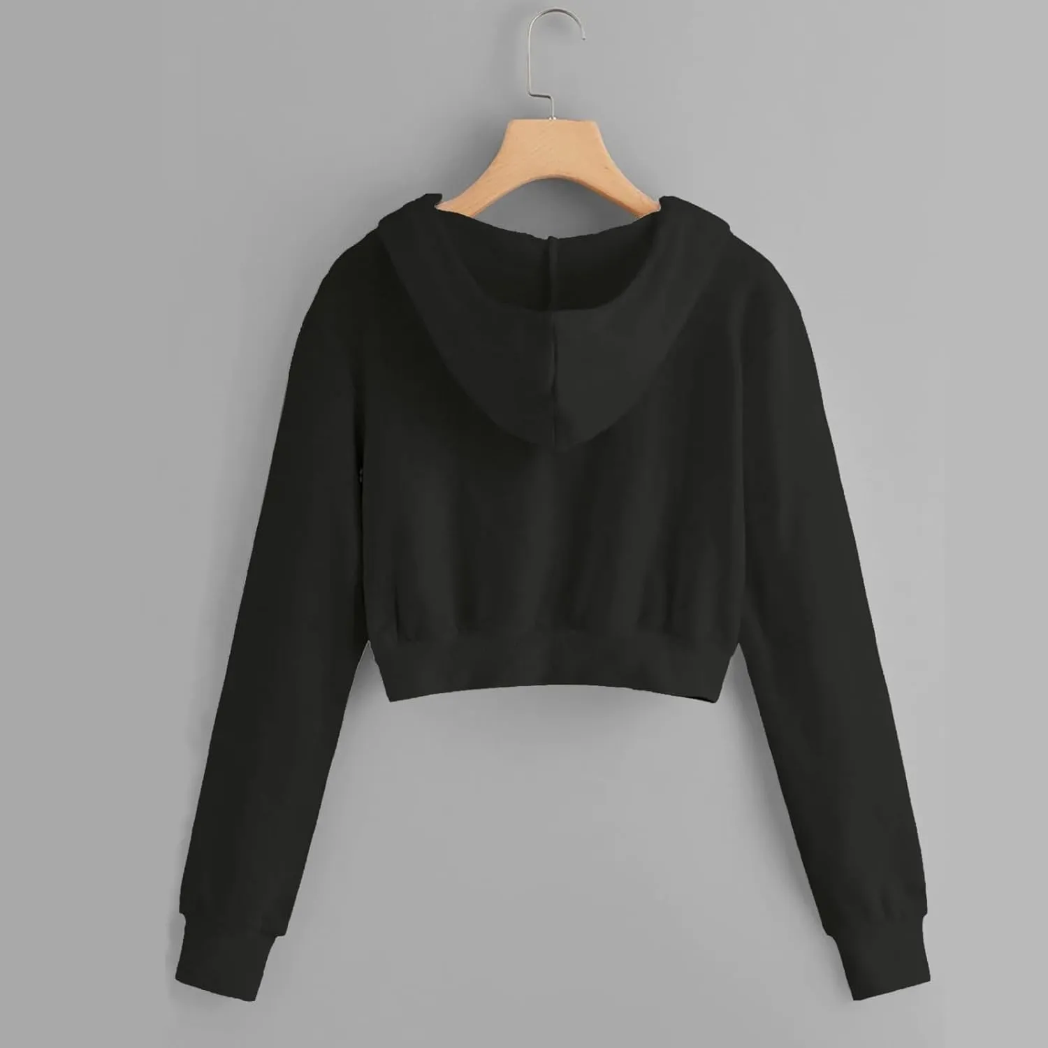 Women Full Zip Up Cropped Hoodies Cute Long Sleeve Sweatshirt Casual Pullover Tops Y2K Trendy Fashion Clothes 2024