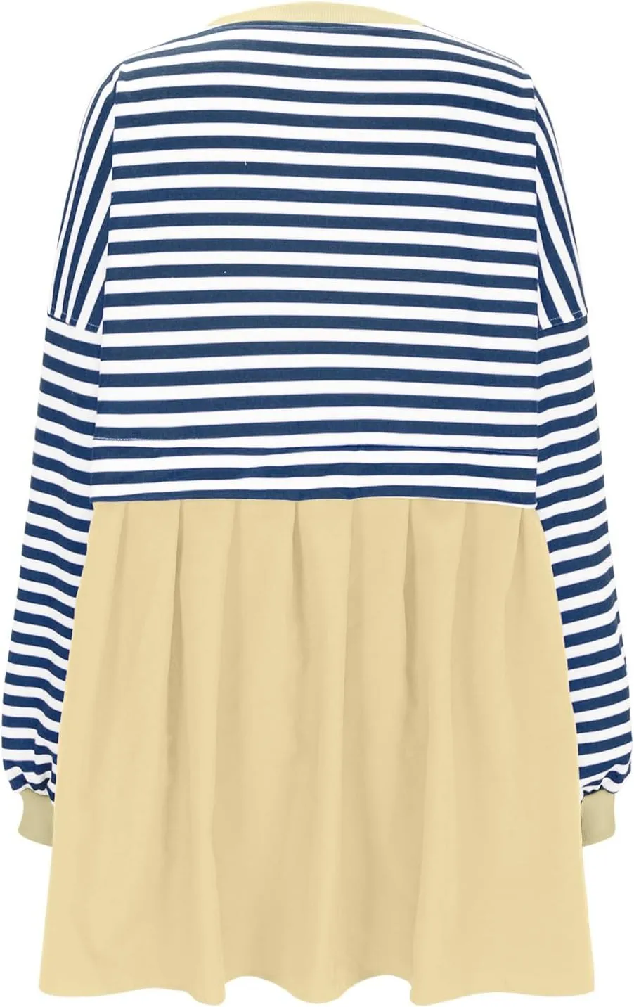 Women Sweatshirts Dress Oversized Striped Long Sleeve Crewneck Pullover Tops Casual Mini Dress Fall Outfits 2024