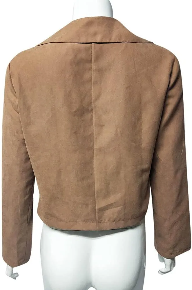 Womens 2024 Fashion Cool Zipper Solid Outwear Long Sleeve Lapel Overcoat Casual Loose Comfy Jacket Coat Daily Clothes