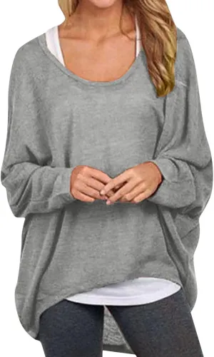 Womens Batwing Sleeve Pullover Tops Off Shoulder Loose Oversized Baggy Sweater Shirts Mens I Hop Hoodies
