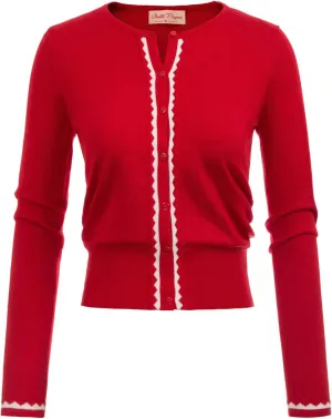 Women's Cardigan Sweater Color Block Long Sleeve Crew Neck Knit Cardigan Trendy Cropped Cardigan Shrug