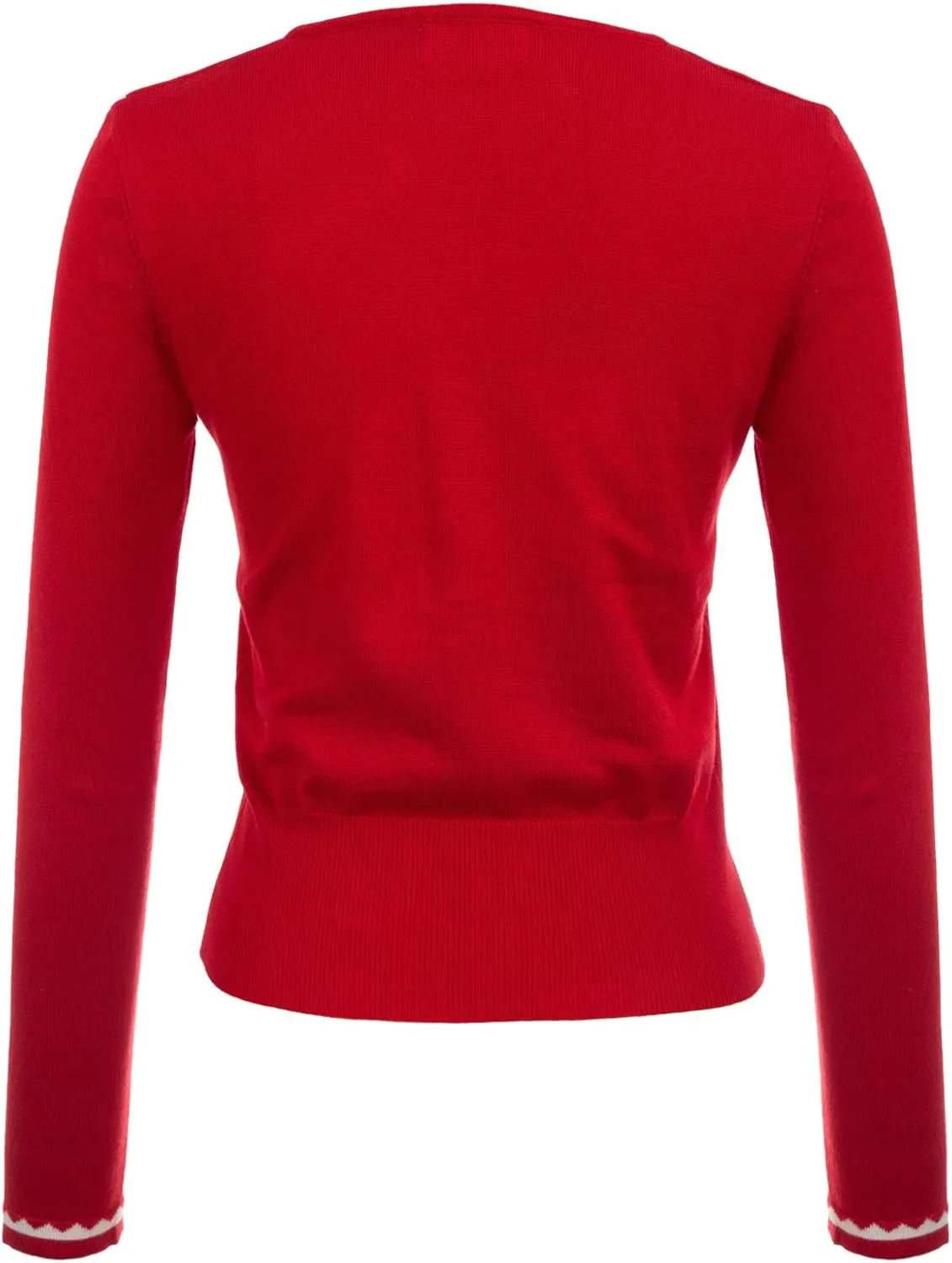 Women's Cardigan Sweater Color Block Long Sleeve Crew Neck Knit Cardigan Trendy Cropped Cardigan Shrug