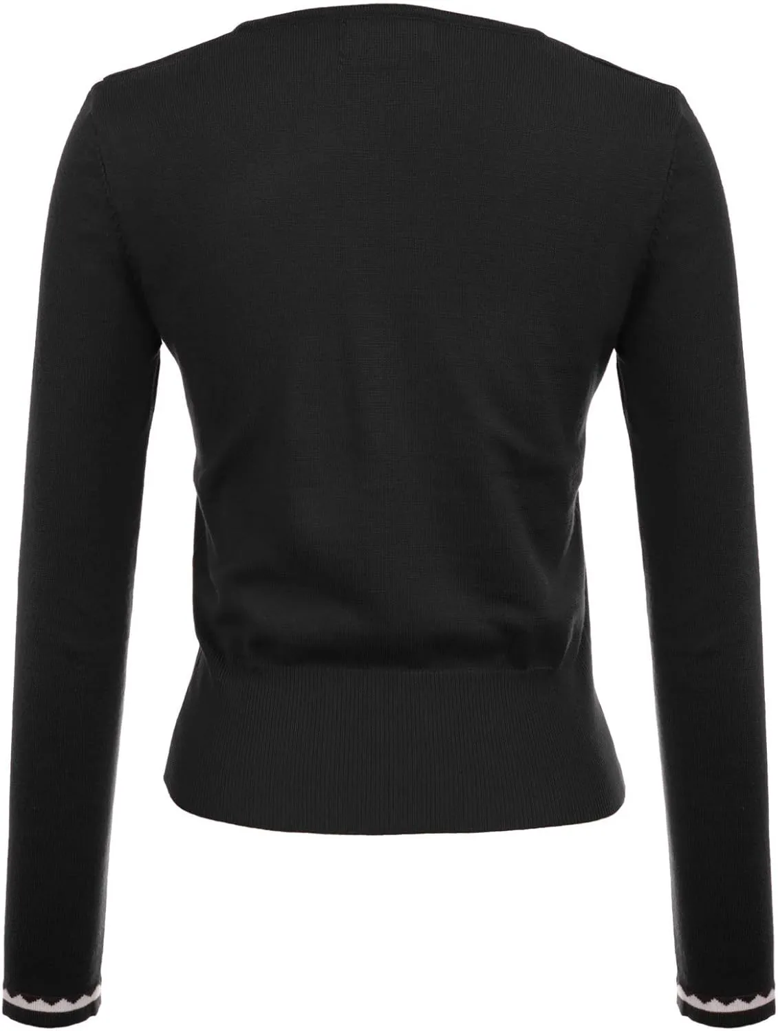 Women's Cardigan Sweater Color Block Long Sleeve Crew Neck Knit Cardigan Trendy Cropped Cardigan Shrug