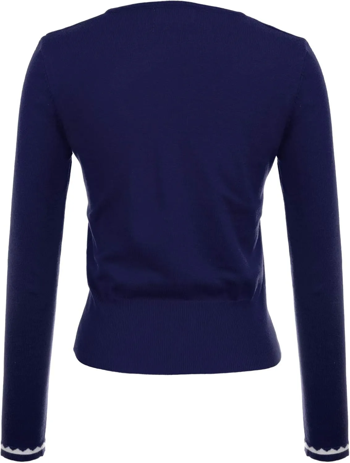 Women's Cardigan Sweater Color Block Long Sleeve Crew Neck Knit Cardigan Trendy Cropped Cardigan Shrug