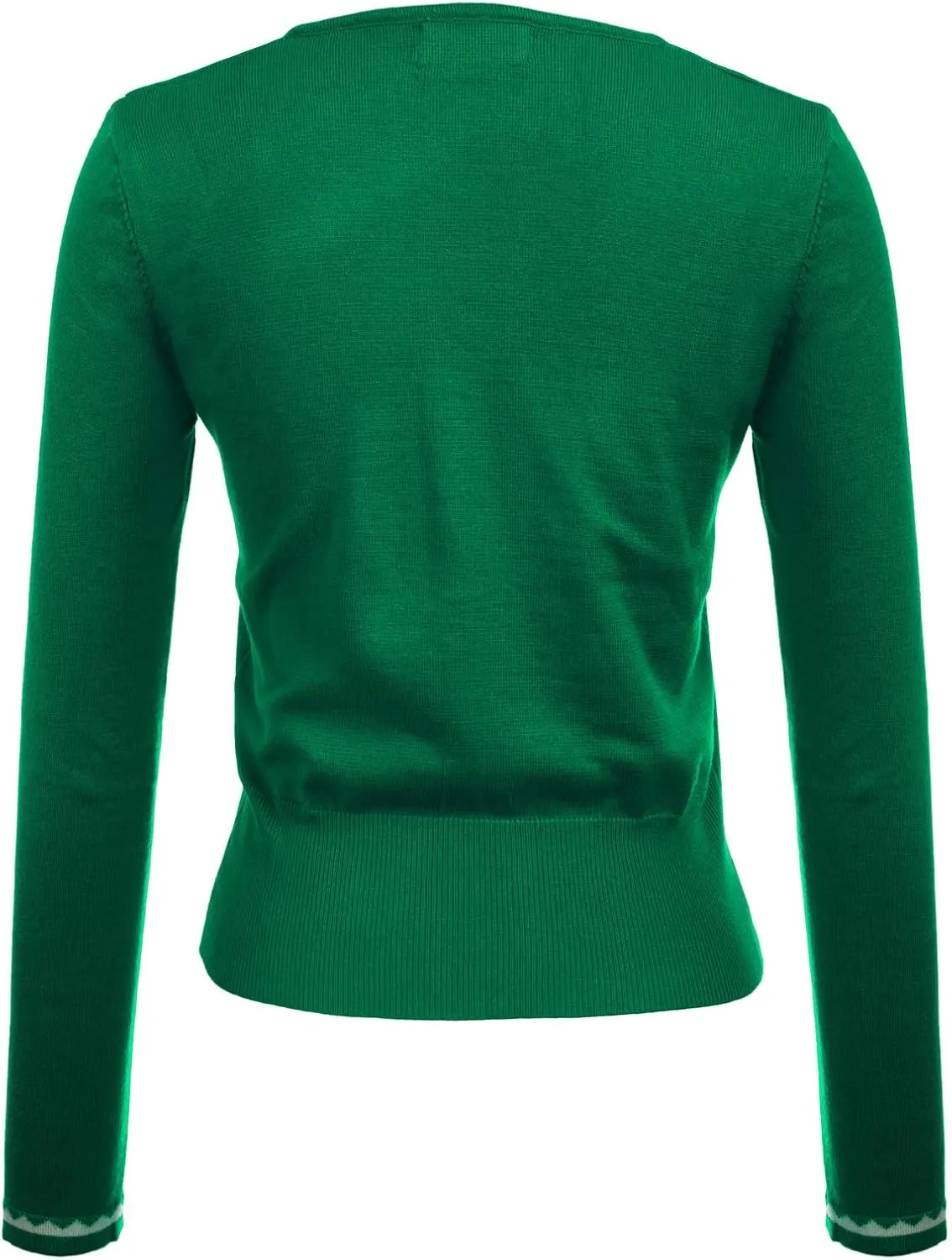 Women's Cardigan Sweater Color Block Long Sleeve Crew Neck Knit Cardigan Trendy Cropped Cardigan Shrug