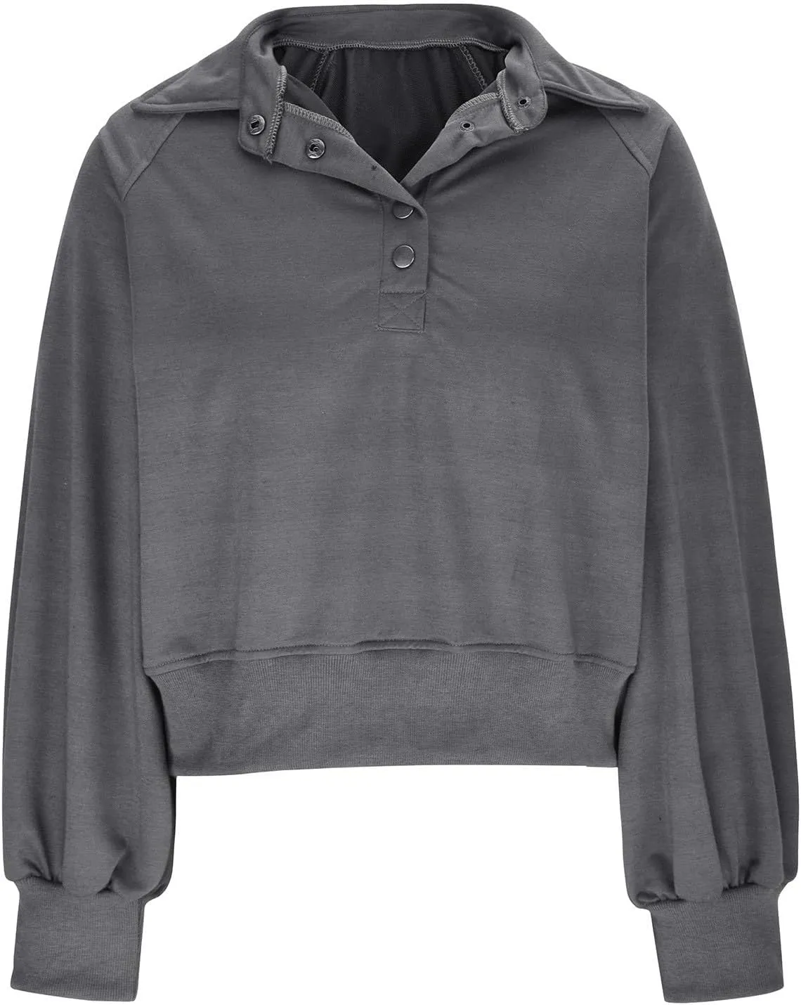 Womens Casual Button v Neck Hoodies Oversized Long Sleeve Hooded Pullover Sweatshirt Tops Fall Fashion Clothes 2023