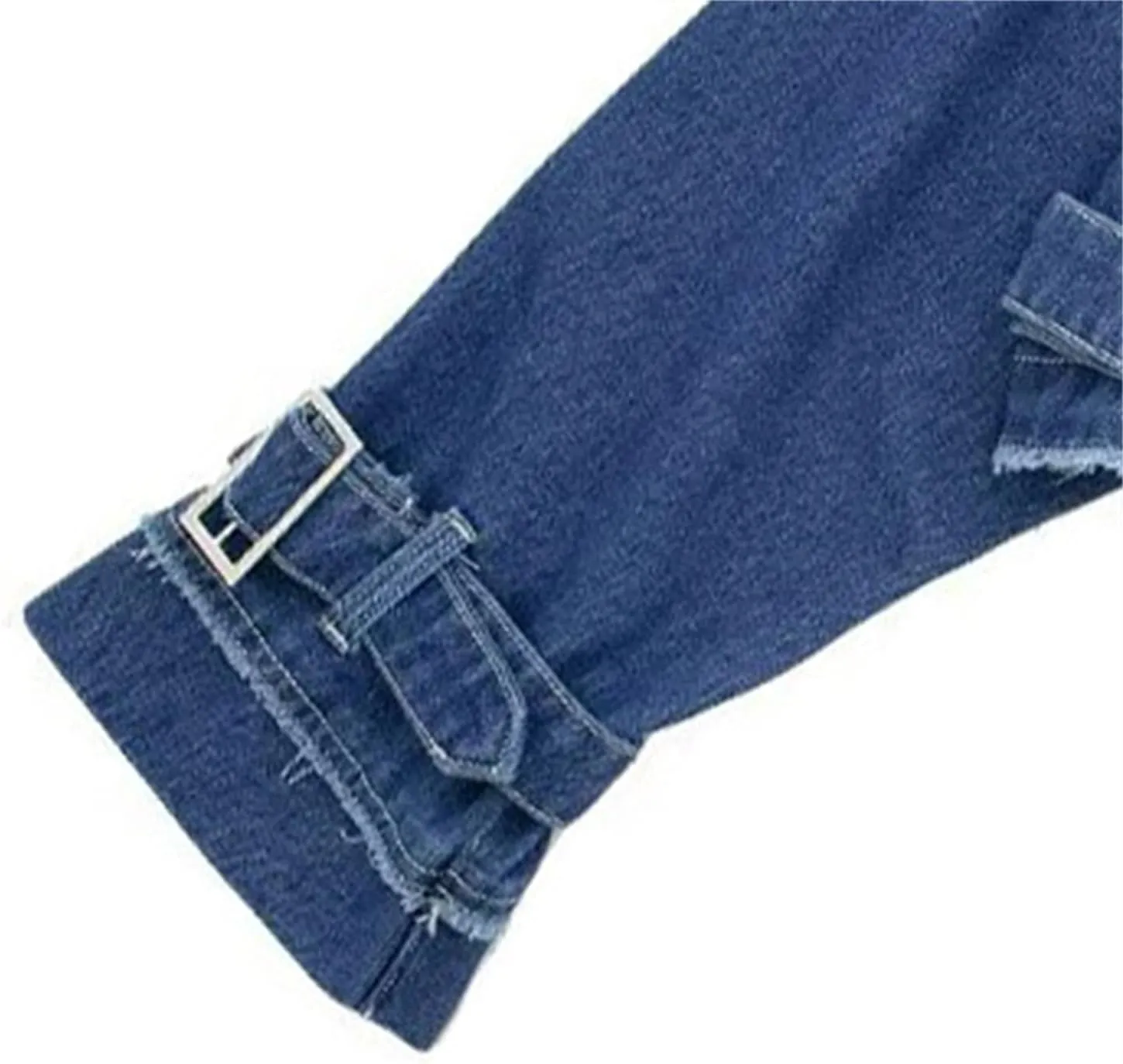 Women's Casual Lapel Short Denim Trench Jacket Cropped Pea Coat Crop Long Sleeve Jean Jackets Coats Outwear with Belt