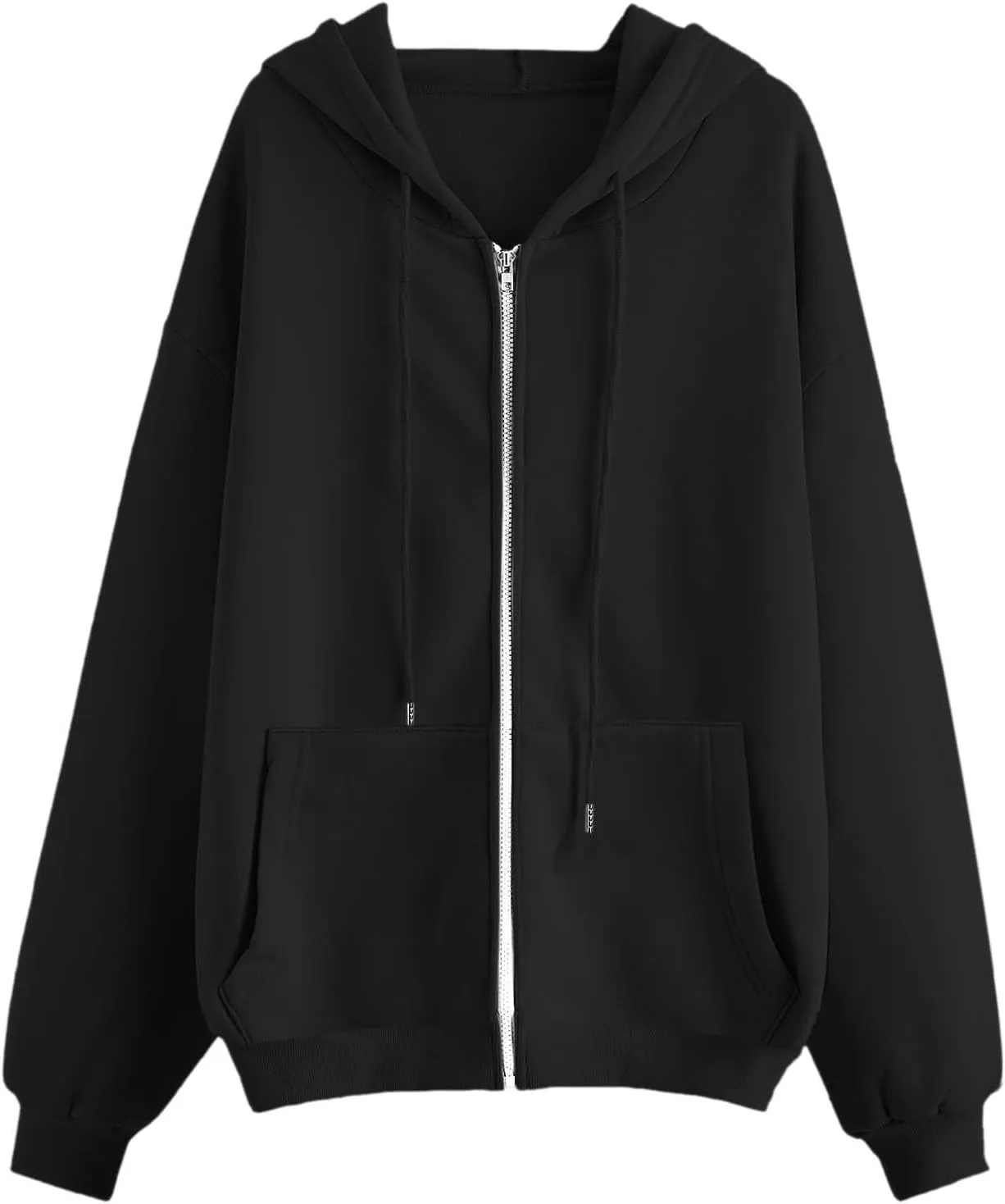 Women's Drawstring Zip Up Cute Hoodies Fall Jacket Oversized Casual Sweatshirts with Pocket 2025 Trendy