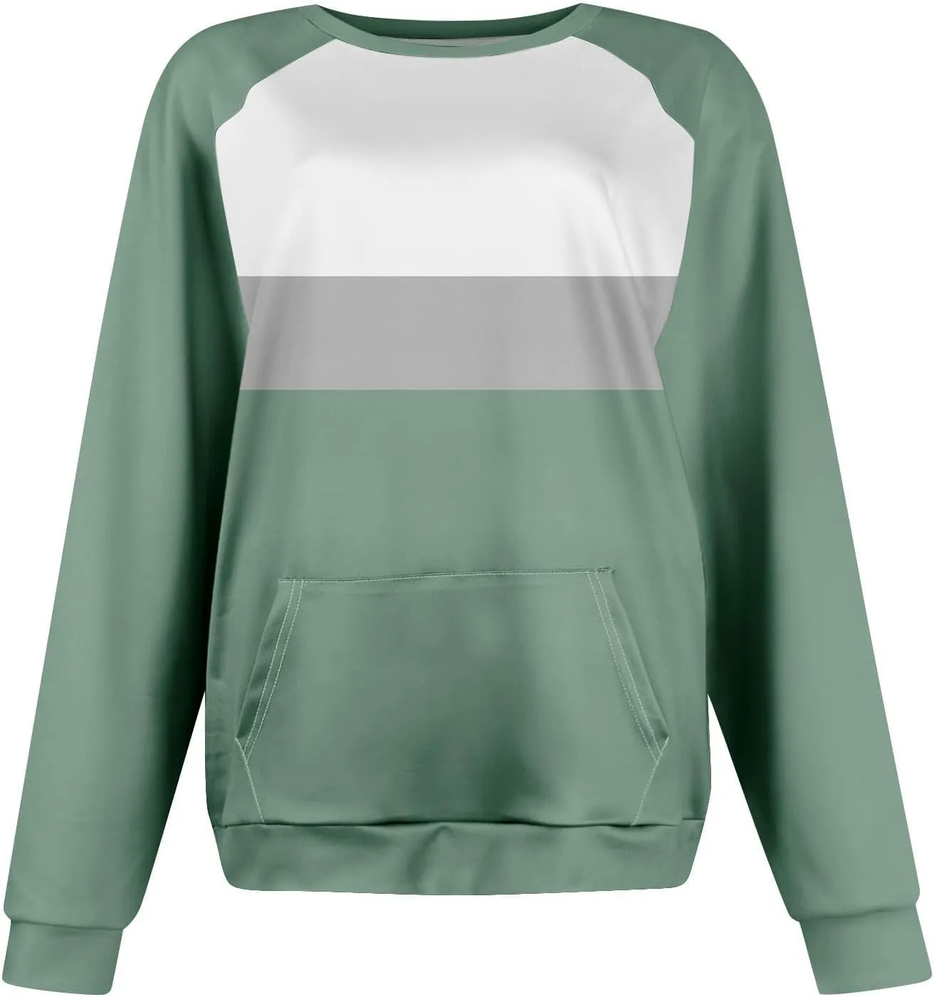 Women's Fashion Sweatshirt 2024 Casual Loose Splicing Color Block Hoodless Wide Hem Long Sleeve Fall outfits Clothes