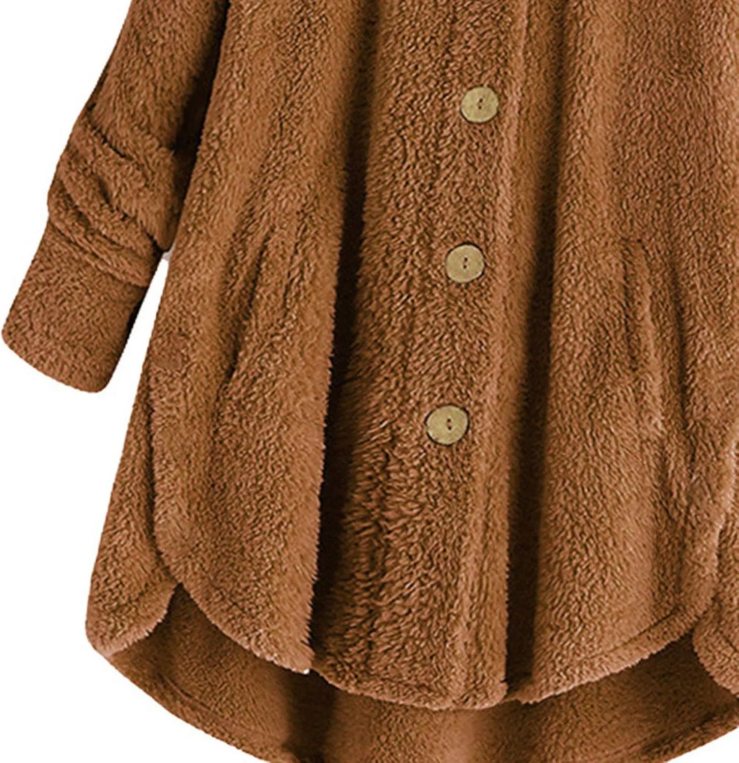 Womens Fleece Jackets Winter Hooded Coats 2024 Trendy Oversized Button Down Cardigan Sweater Warm Sweatshirt with Pocket